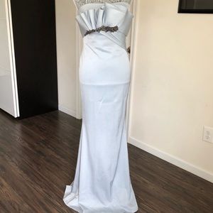 Marchesa Notte Strapless Column Gown w/train
